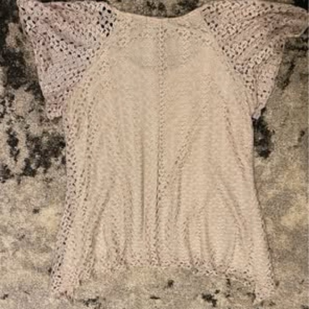 Gold crochet plus size top, women’s 1X